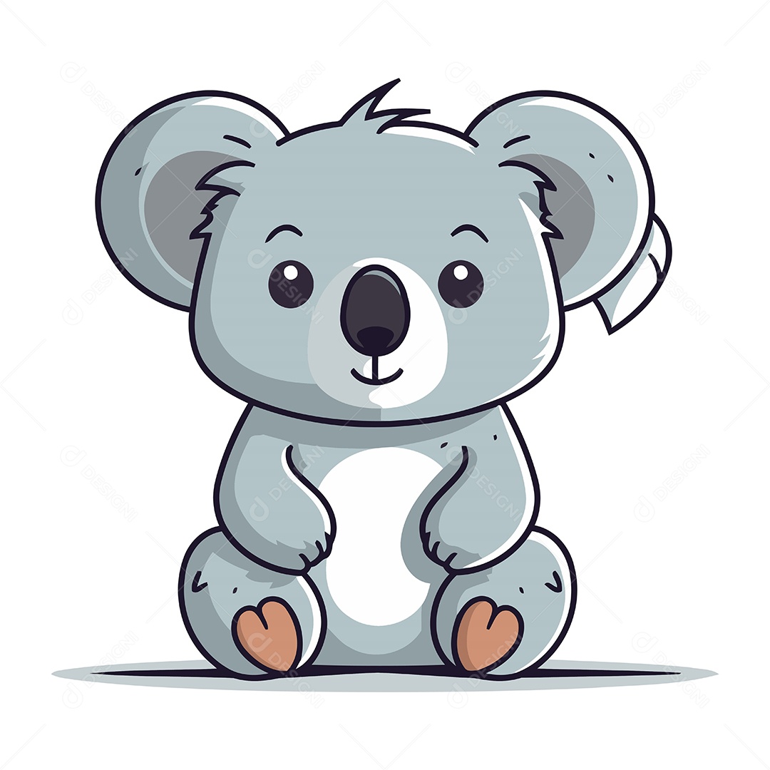 Coala Fofo de Desenho Animado Ilustração Vetor EPS