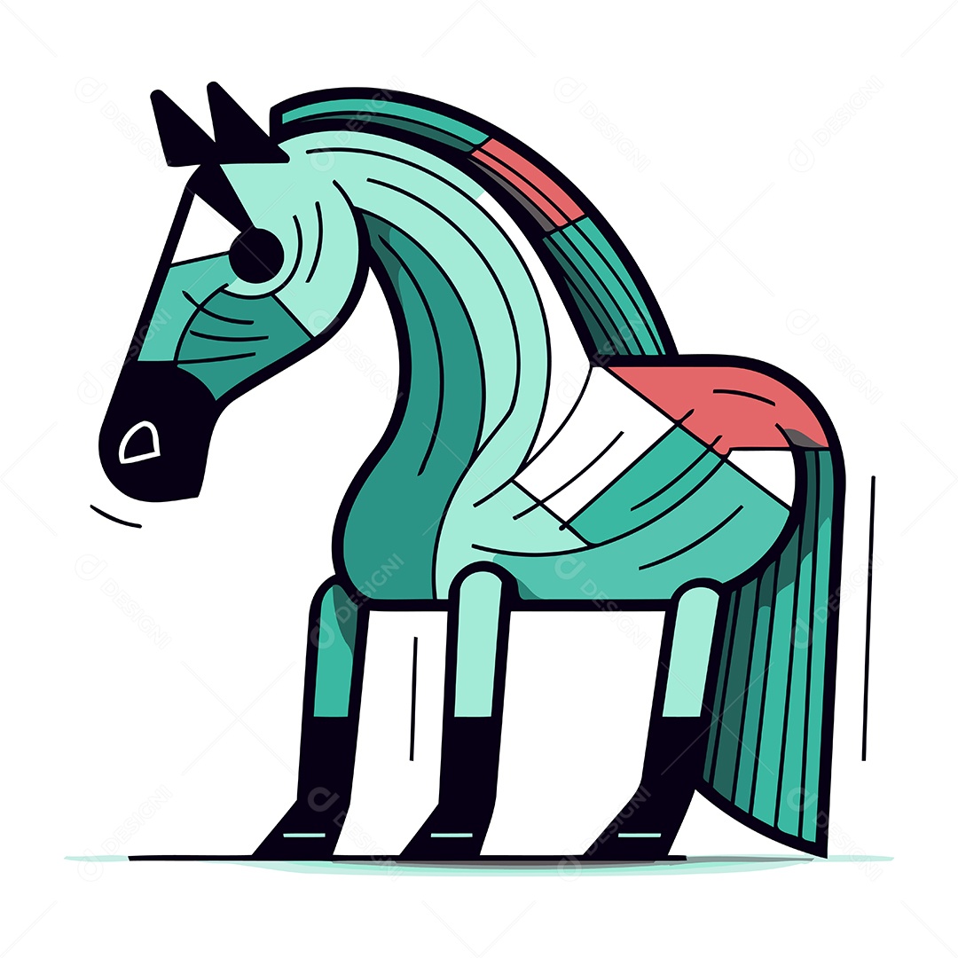 Cavalo de Desenho Animado Ilustração Vetor EPS