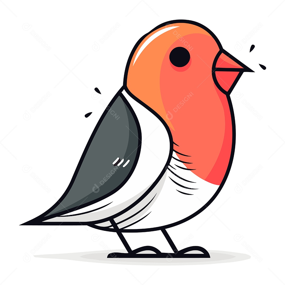 Pássaro de Desenho Animado Ilustração Vetor EPS