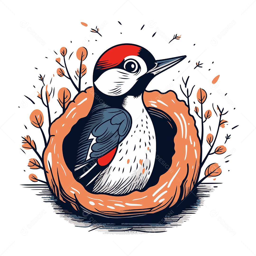 Pica Pau de Desenho Animado Ilustração Vetor EPS