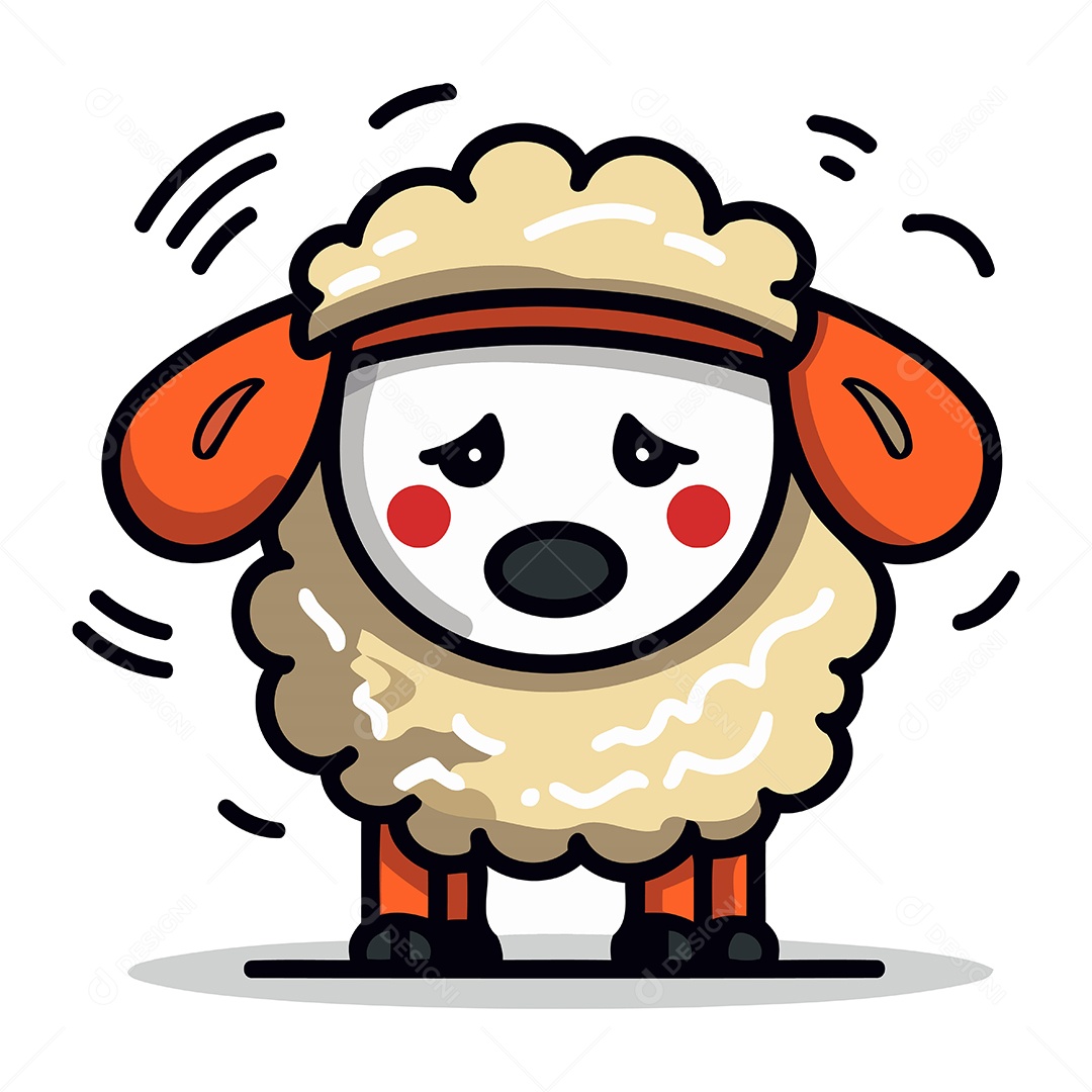 Ovelha Fofa de Desenho Animado Ilustração Vetor EPS