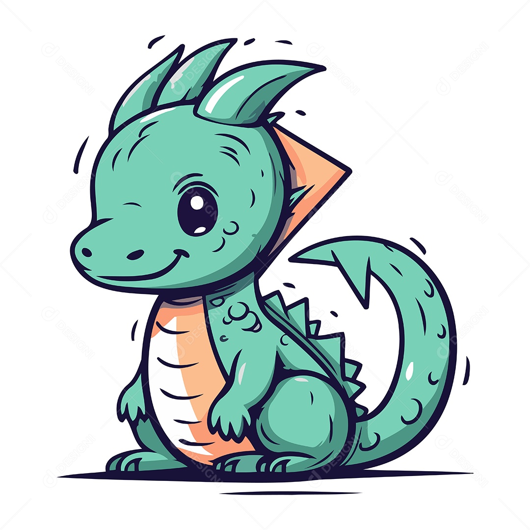 Dragão de Desenho Animado Ilustração Vetor EPS