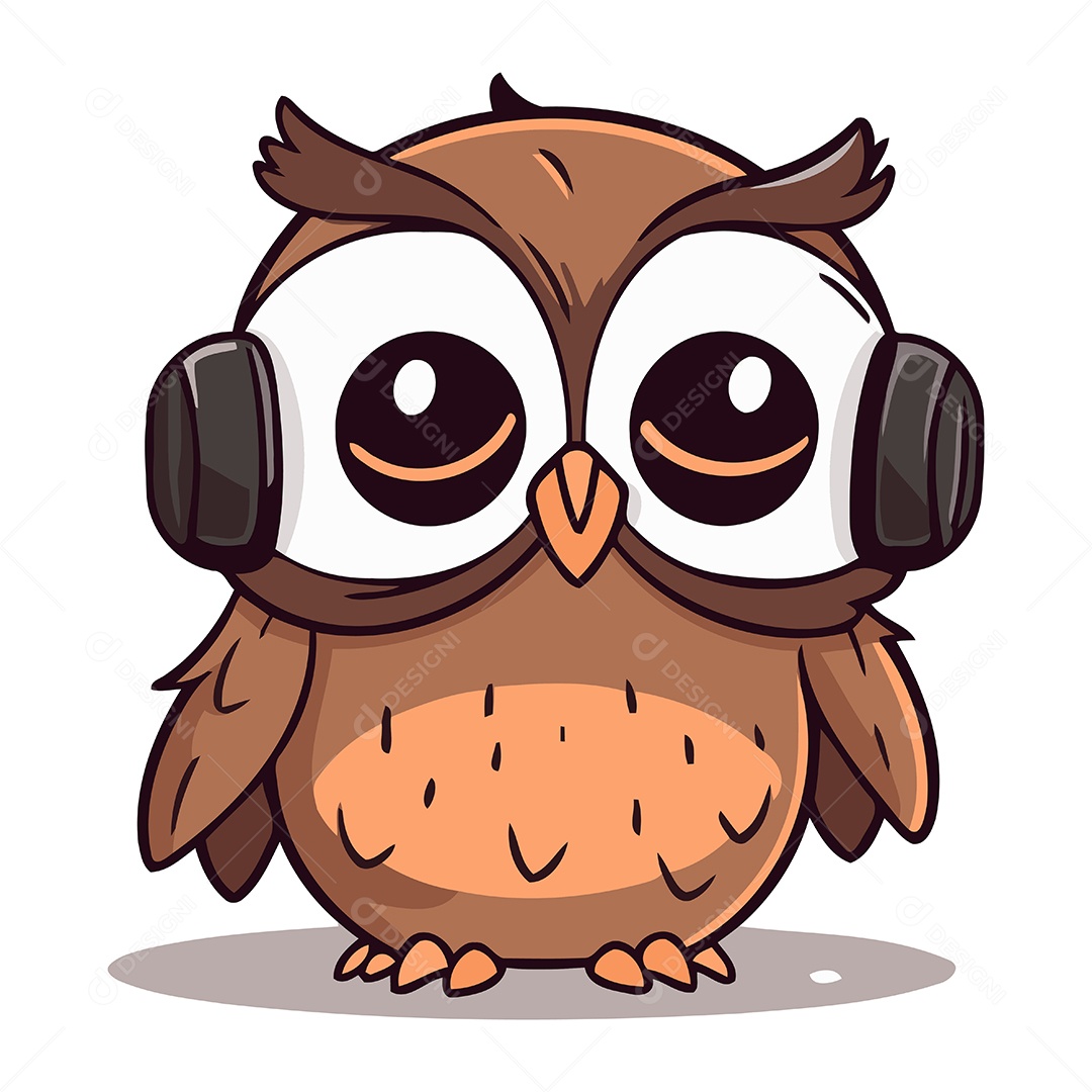 Coruja de Desenho Animado Ilustração Vetor EPS