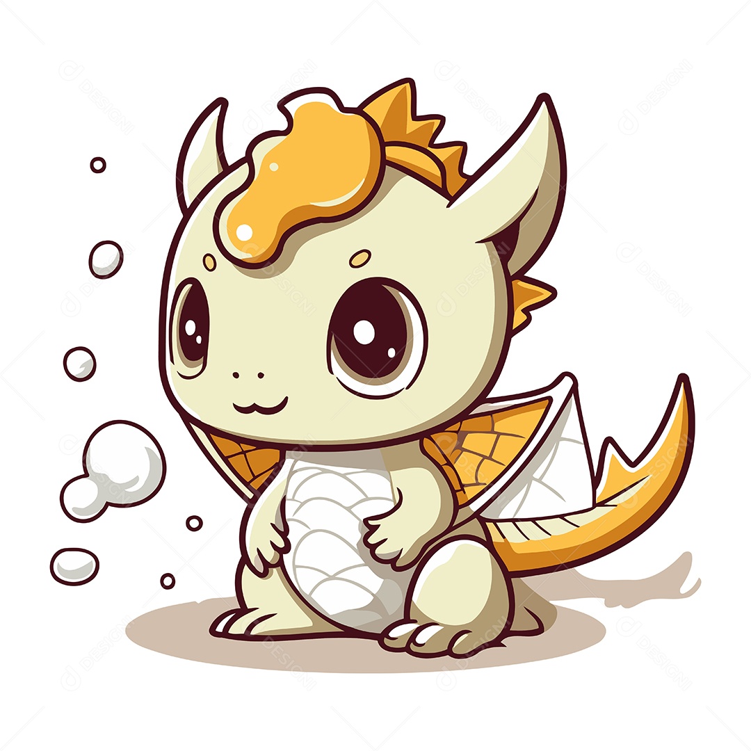 Bebê Dragão de Desenho Animado Ilustração Vetor EPS