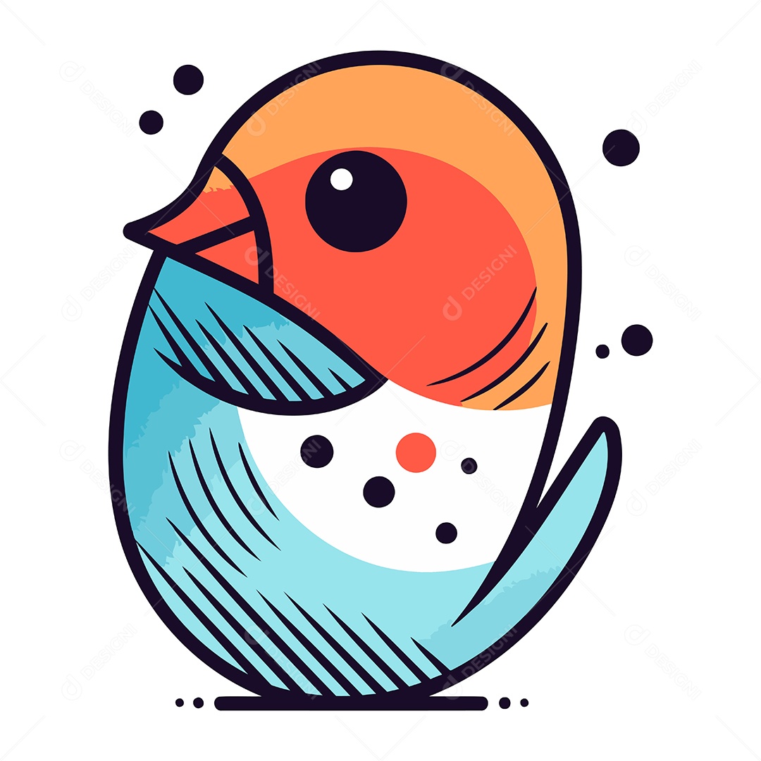 Pássaro de Desenho Animado Ilustração Vetor EPS