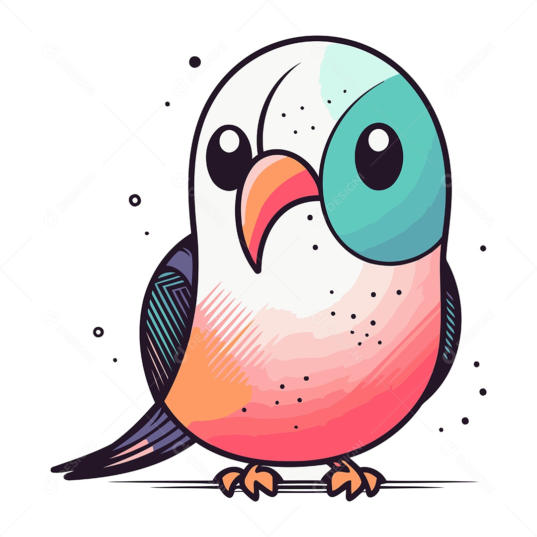 Pássaro de Desenho Animado Ilustração Vetor EPS