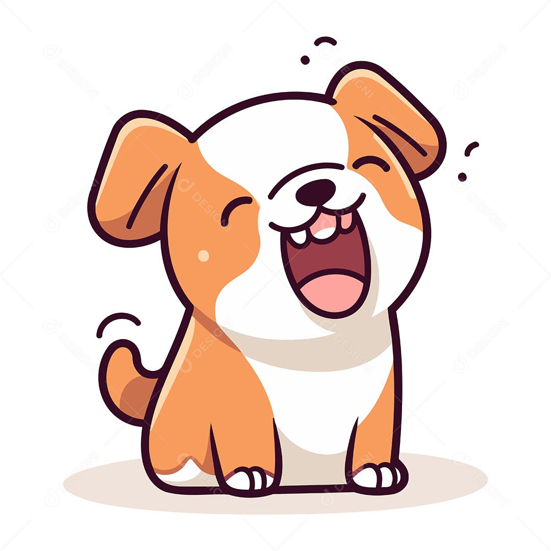 Cachorro Fofo de Desenho Animado Ilustração Vetor EPS