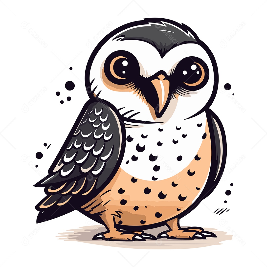 Coruja de Desenho Animado Ilustração Vetor EPS