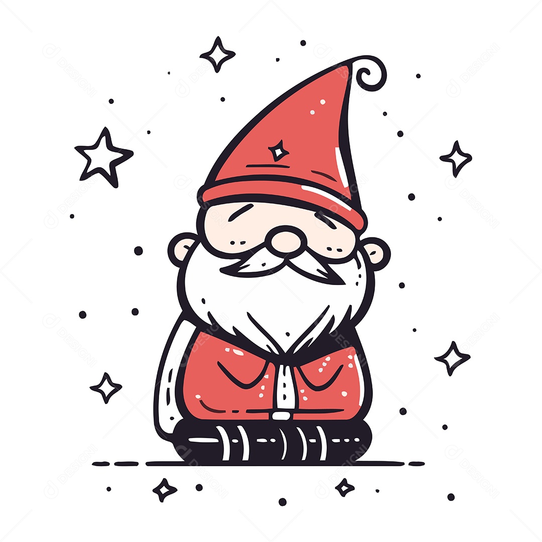Papai Noel Desenho Animado Ilustração Vetor EPS