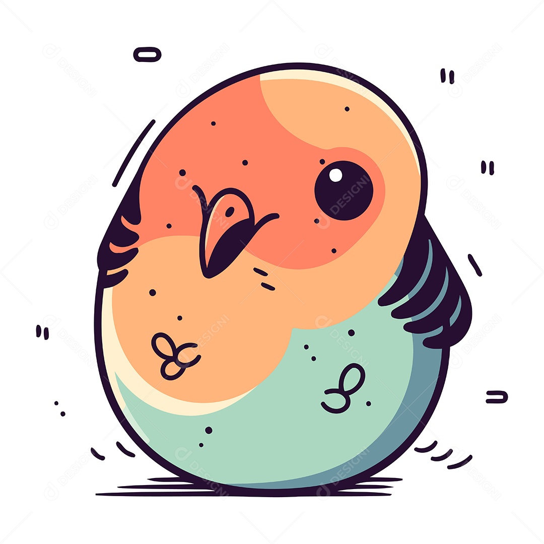 Pássaro Fofo de Desenho Animado Ilustração Vetor EPS