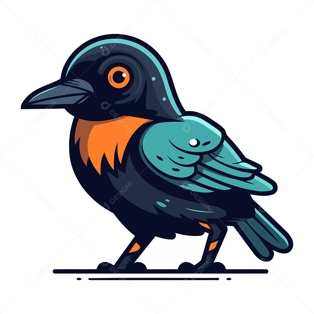 Tordo de Desenho Animado Ilustração Vetor EPS