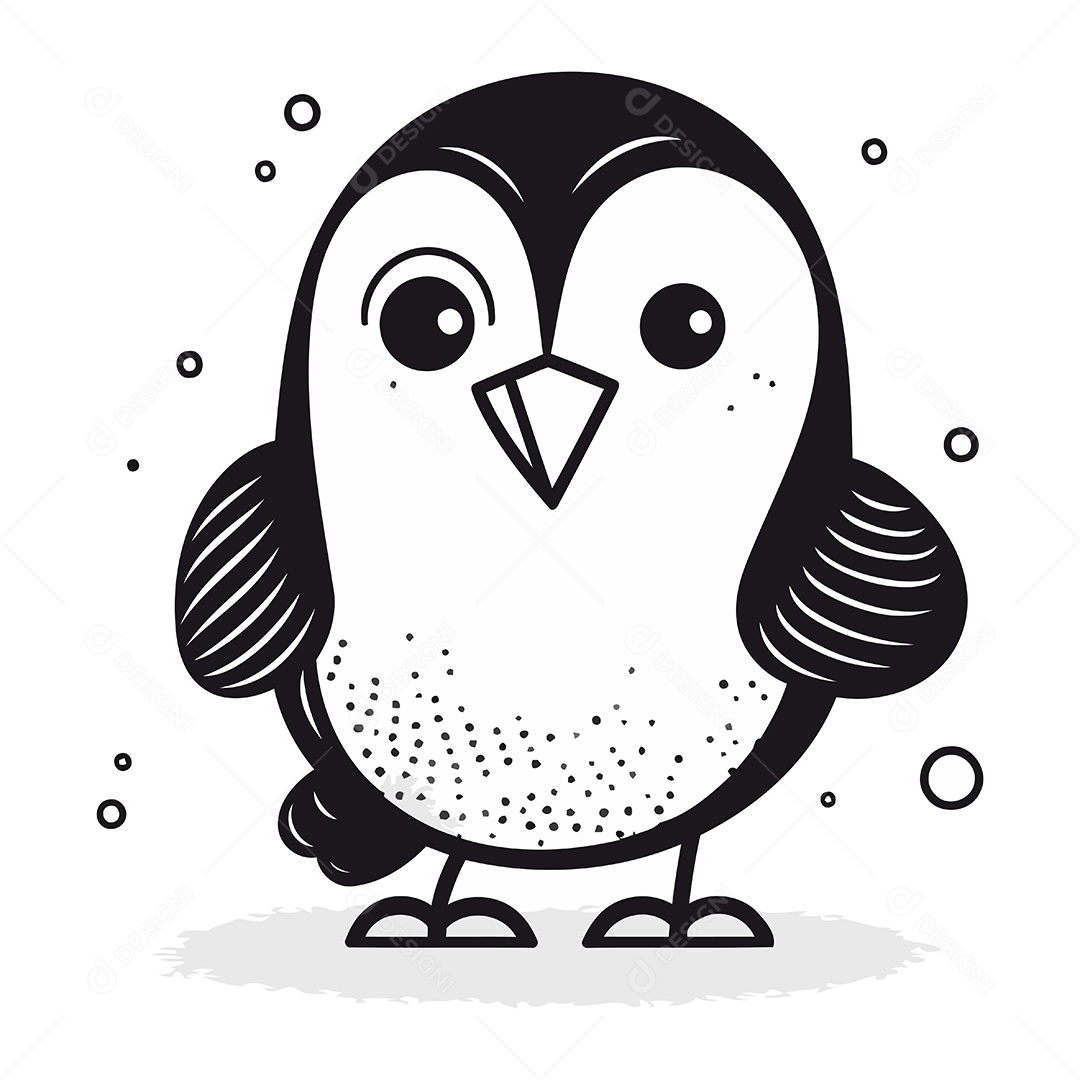 Pássaro de Desenho Animado Ilustração Vetor EPS