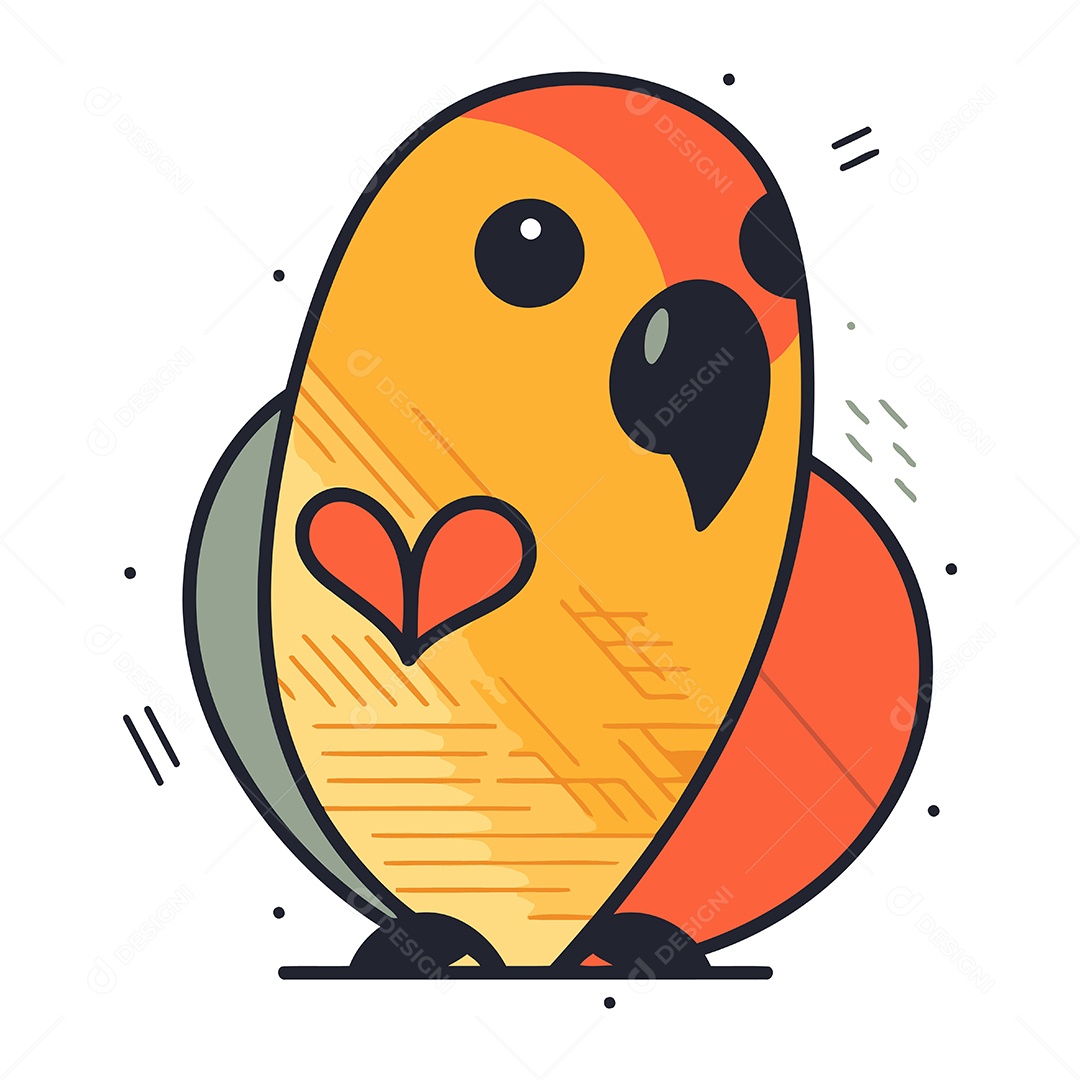 Pássaro de Desenho Animado Ilustração Vetor EPS