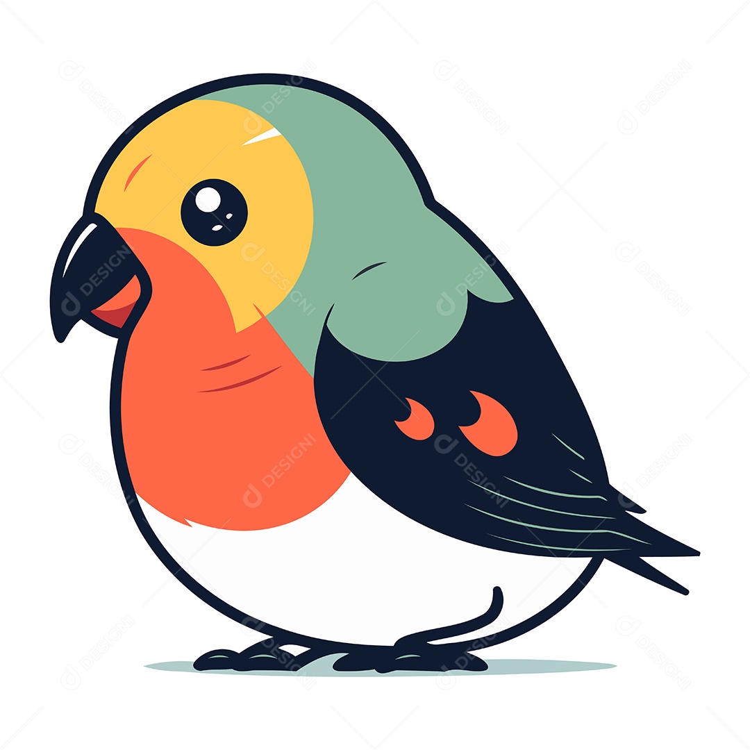Pássaro de Desenho Animado Ilustração Vetor EPS