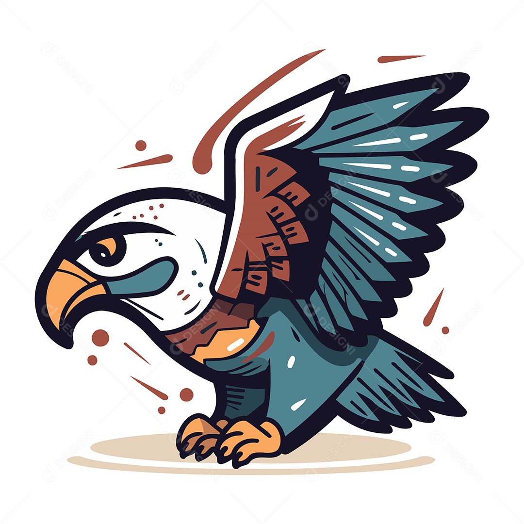 Águia de Desenho Animado Ilustração Vetor EPS