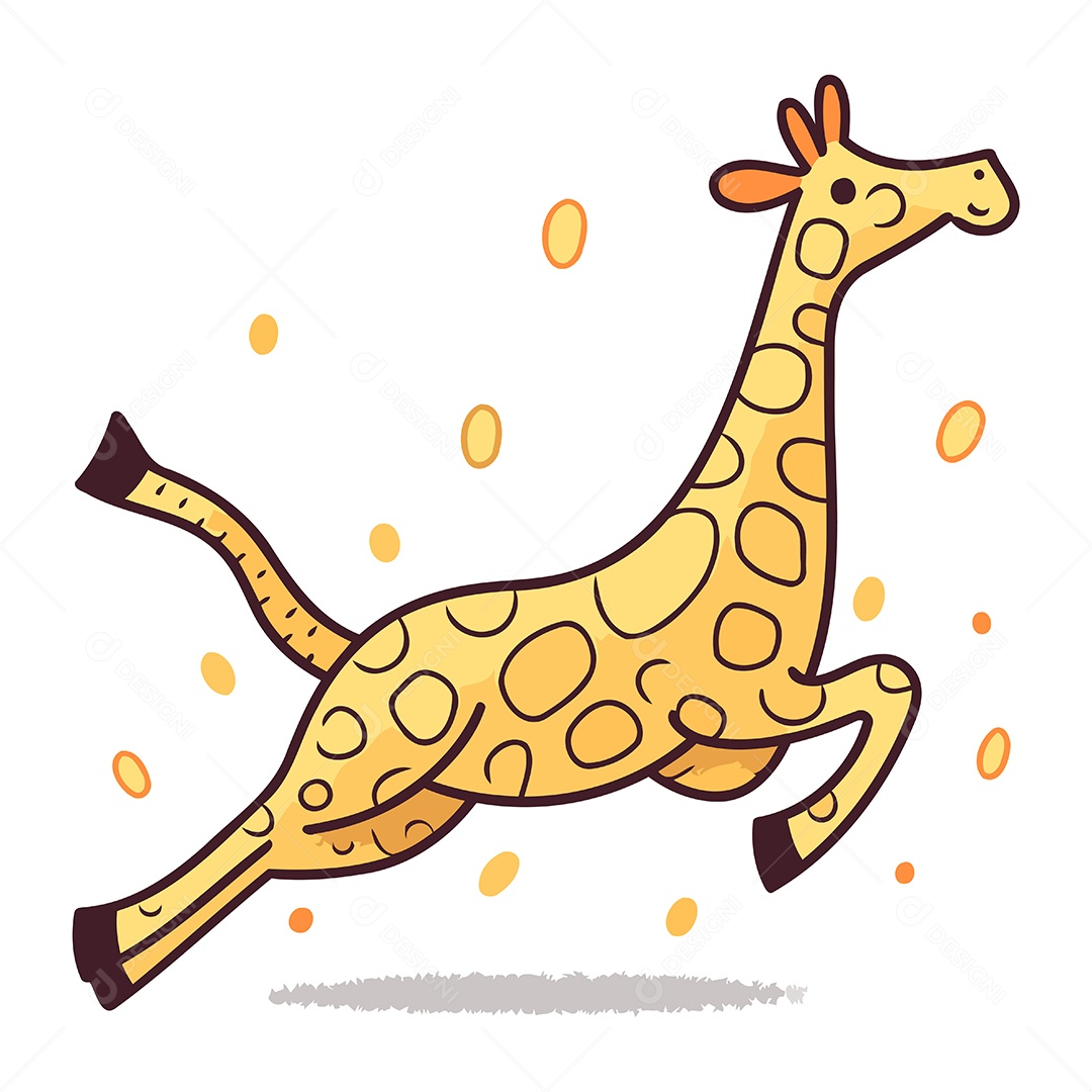 Girafa de Desenho Animado Ilustração Vetor EPS