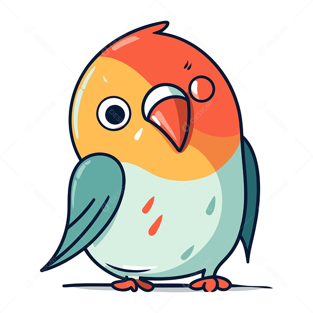 Pássaro de Desenho Animado Ilustração Vetor EPS