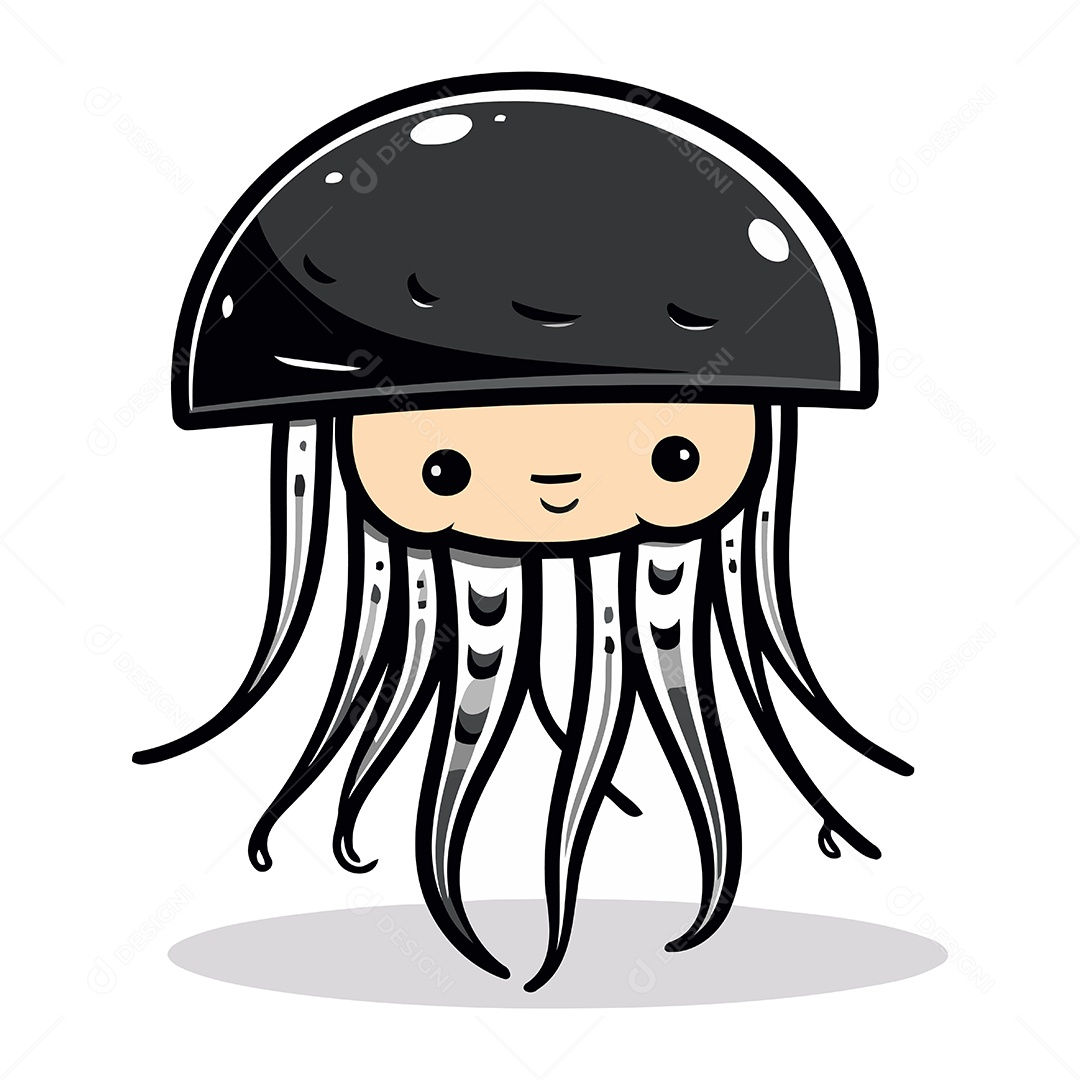 Medusa de Desenho Animado Ilustração Vetor EPS