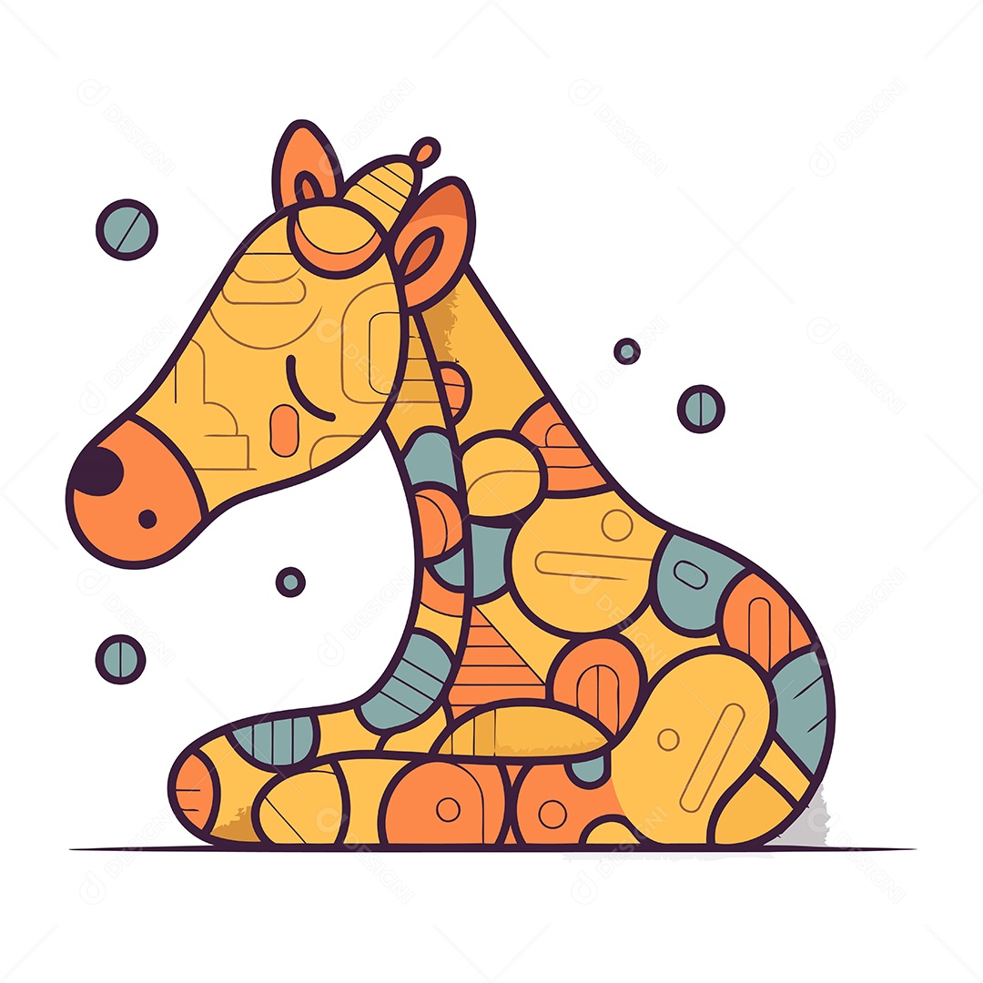 Girafa de Desenho Animado Ilustração Vetor EPS