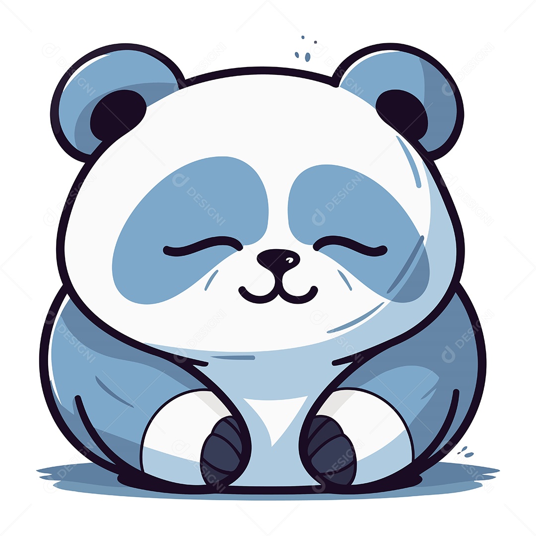 Panda Fofo de Desenho Animado Ilustração Vetor EPS