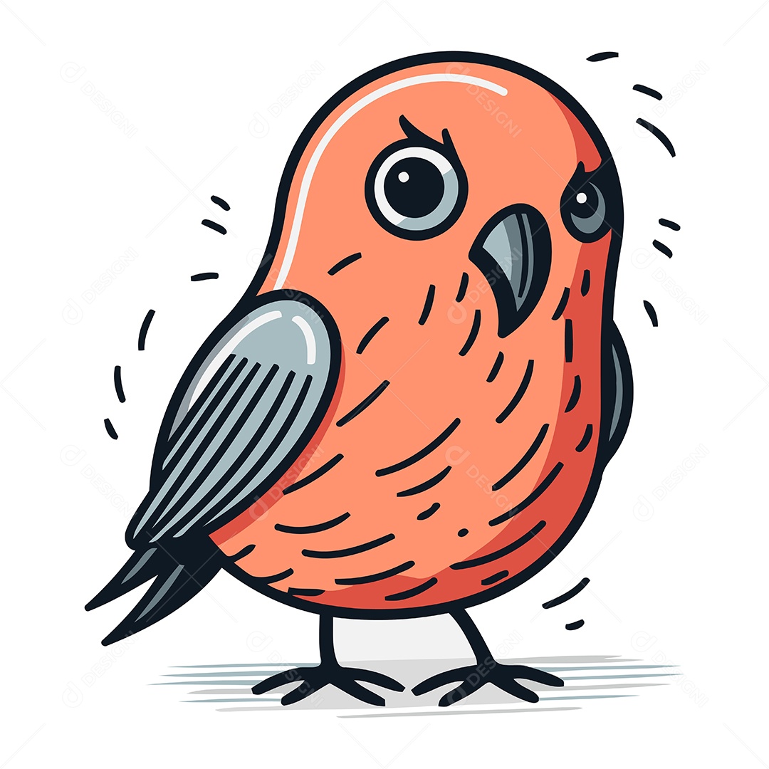 Pássaro de Desenho Animado Ilustração Vetor EPS