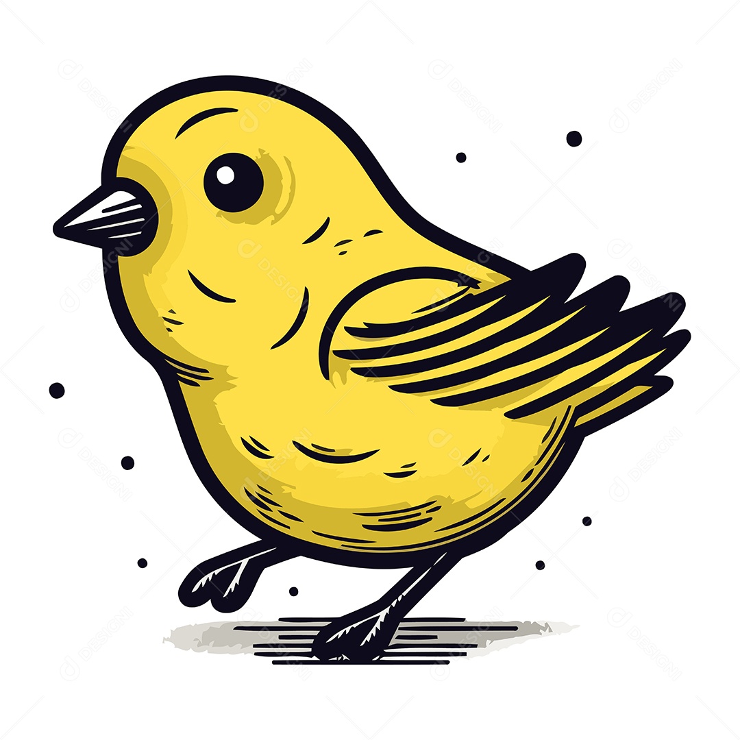 Pássaro de Desenho Animado Ilustração Vetor EPS