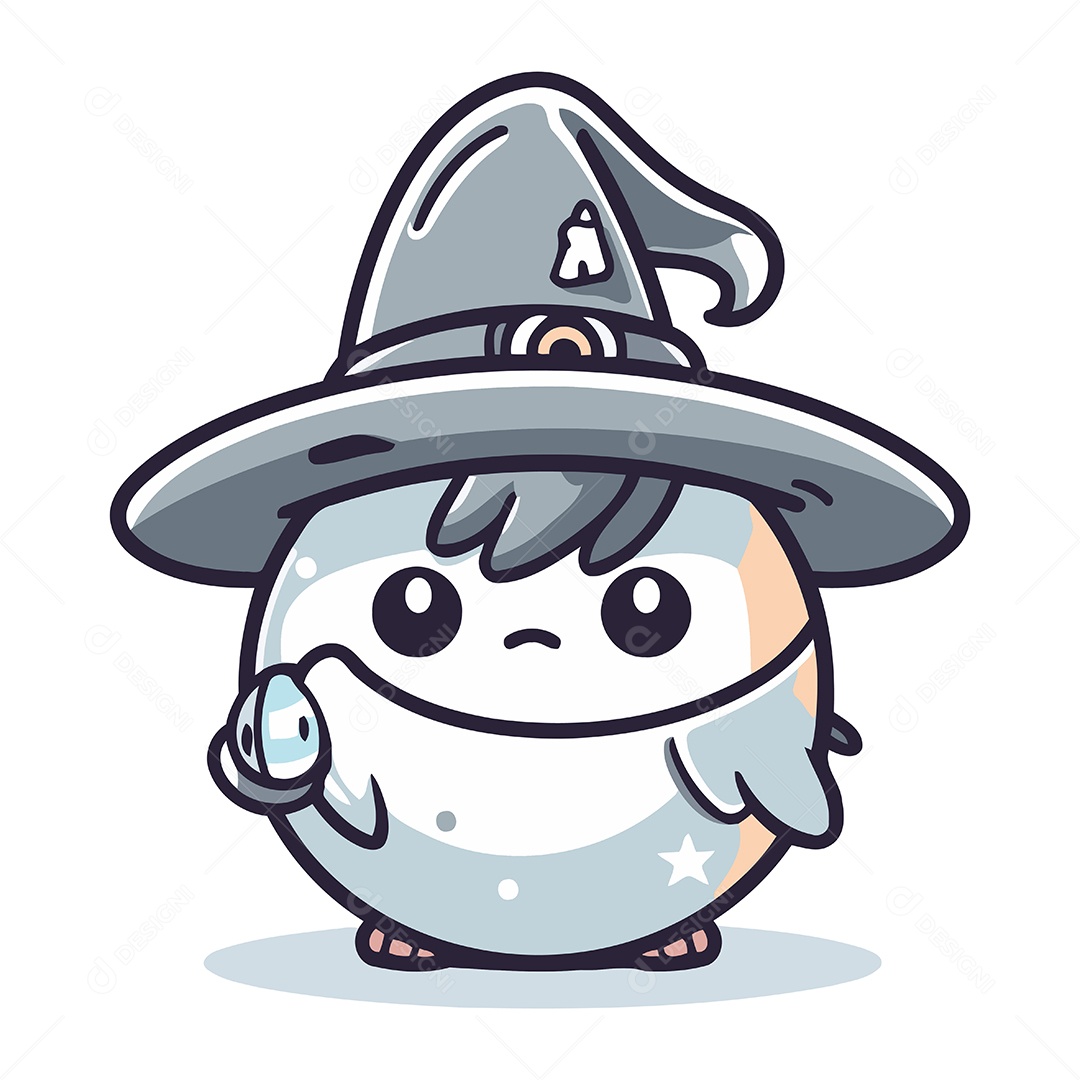 Desenho Animado de Personagem de Boneco de Neve de Bruxa Ilustração Vetor EPS