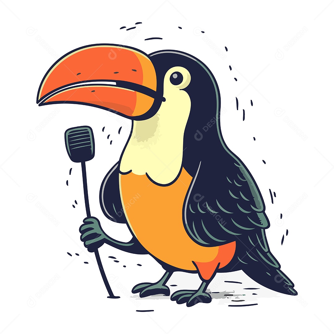 Tucano de Desenho Animado Ilustração Vetor EPS