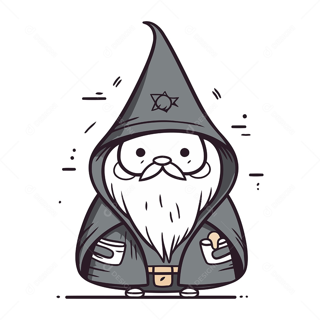 Gnomo Engraçado de Desenho animado Ilustração Vetor EPS