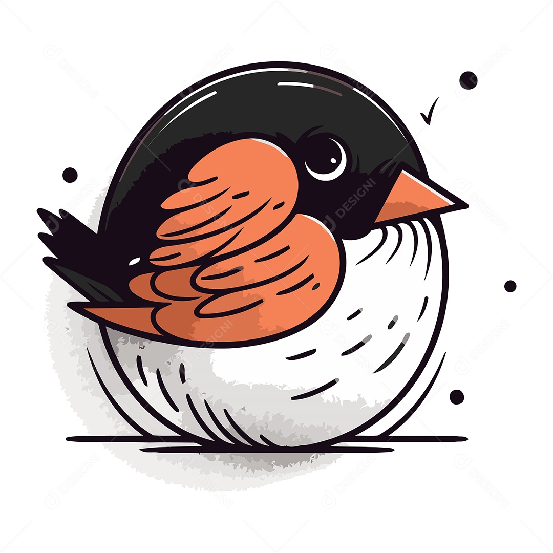 Pássaro Andorinha de Desenho Animado Fofo Ilustração Vetor EPS