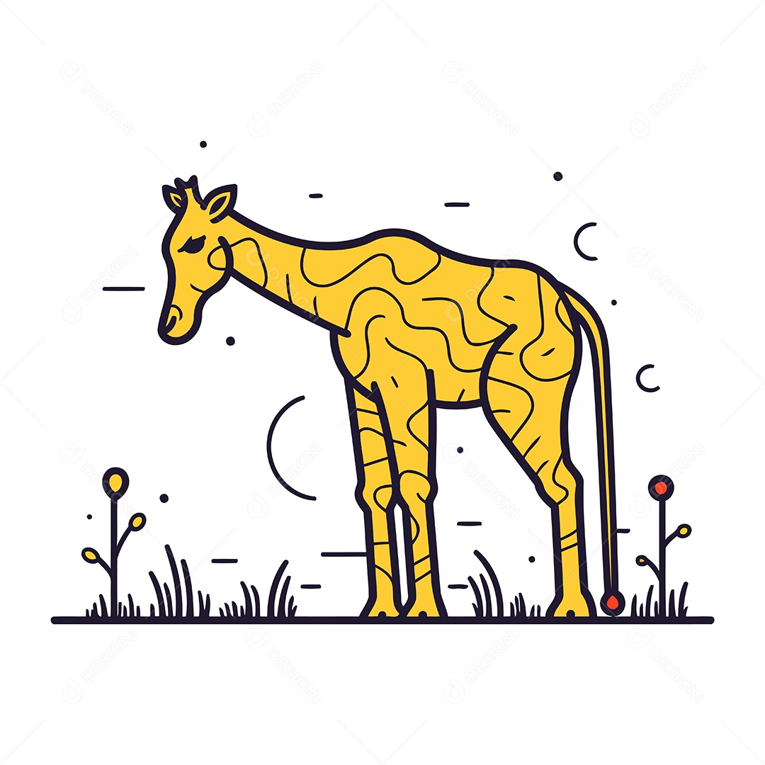 Girafa Desenho Animado Ilustração Vetor EPS