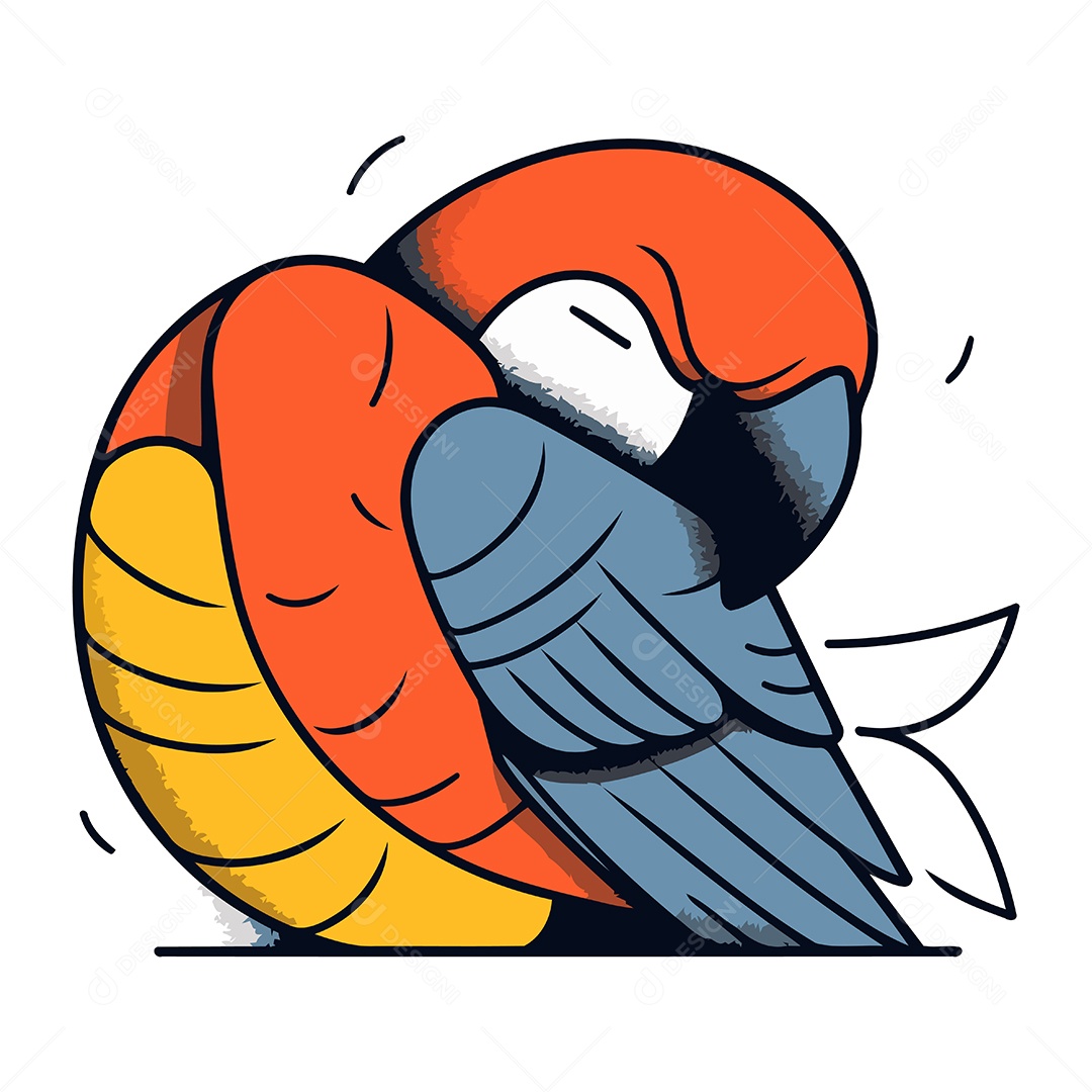 Papagaio Desenho Animado Ilustração Vetor EPS