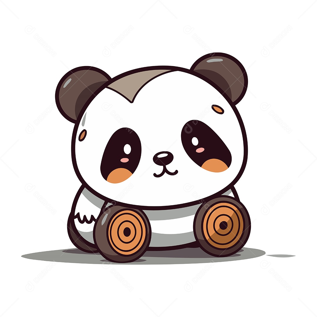 Panda Fofo Desenho Animado Ilustração Vetor EPS