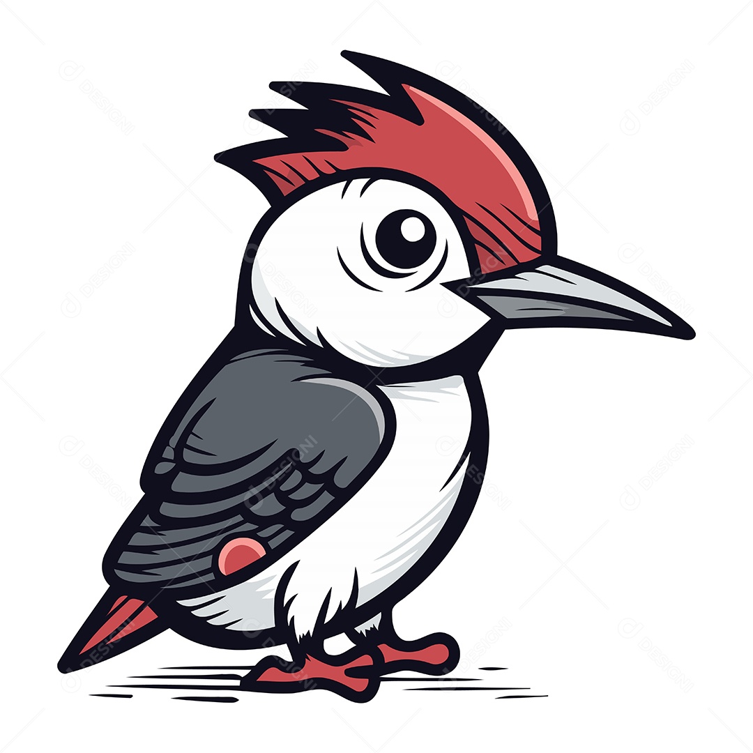 Pica Pau Desenho Animado Ilustração Vetor EPS