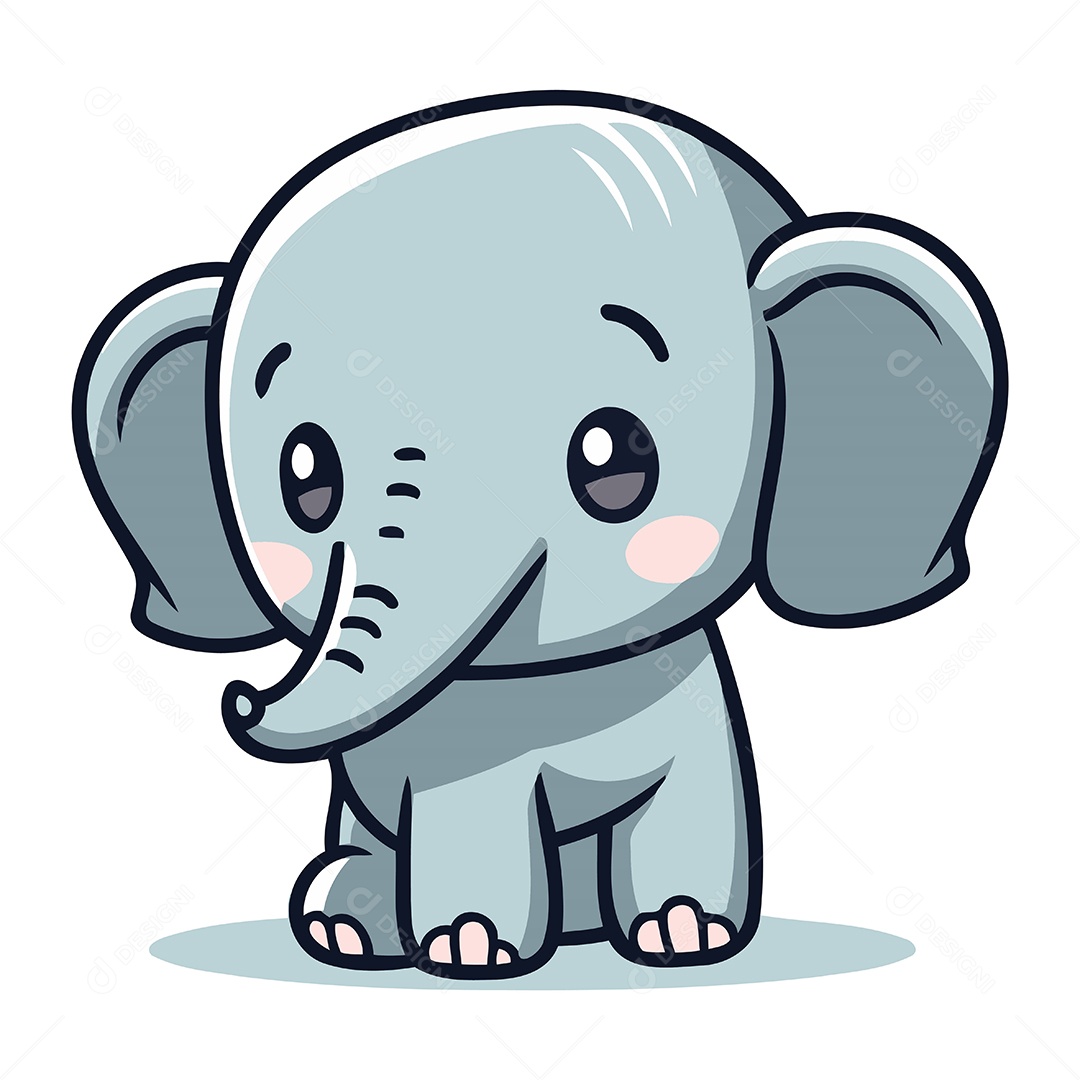 Elefante Fofo Desenho Animado Ilustração Vetor EPS