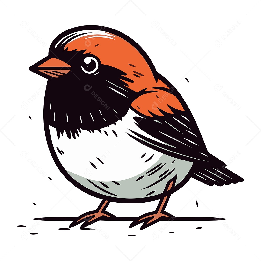 Passáro Fofo Desenho Animado Ilustração Vetor EPS