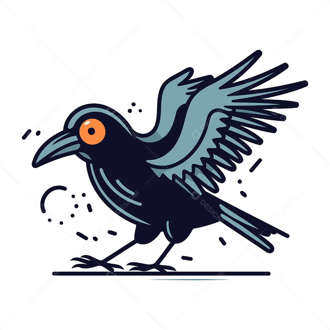 Corvo Desenho Animado Ilustração Vetor EPS