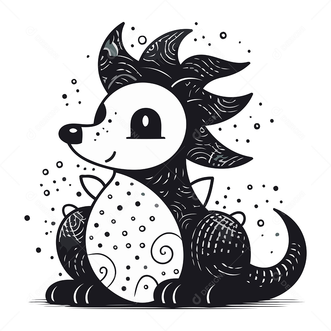 Ouriço Fofo Ilustração Vetor EPS