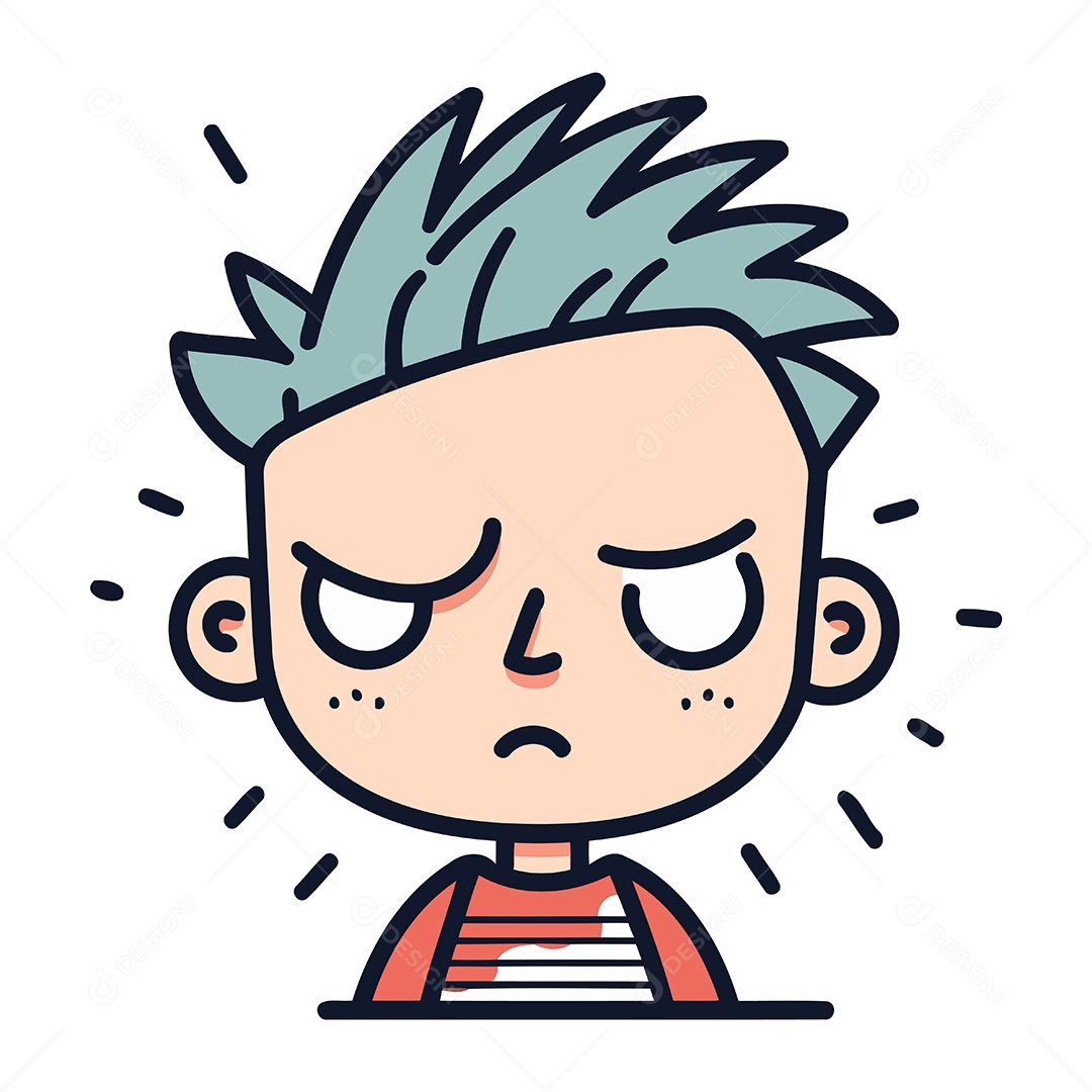 Ilustração Vetorial de Desenho Animado de Menino Bravo Vetor EPS