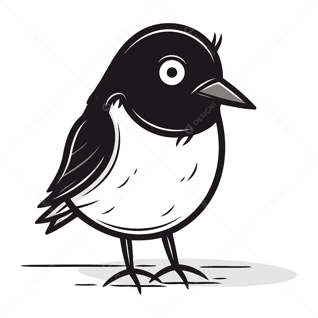 Pássaro Bonito dos Desenho Animado Ilustração Vetor EPS