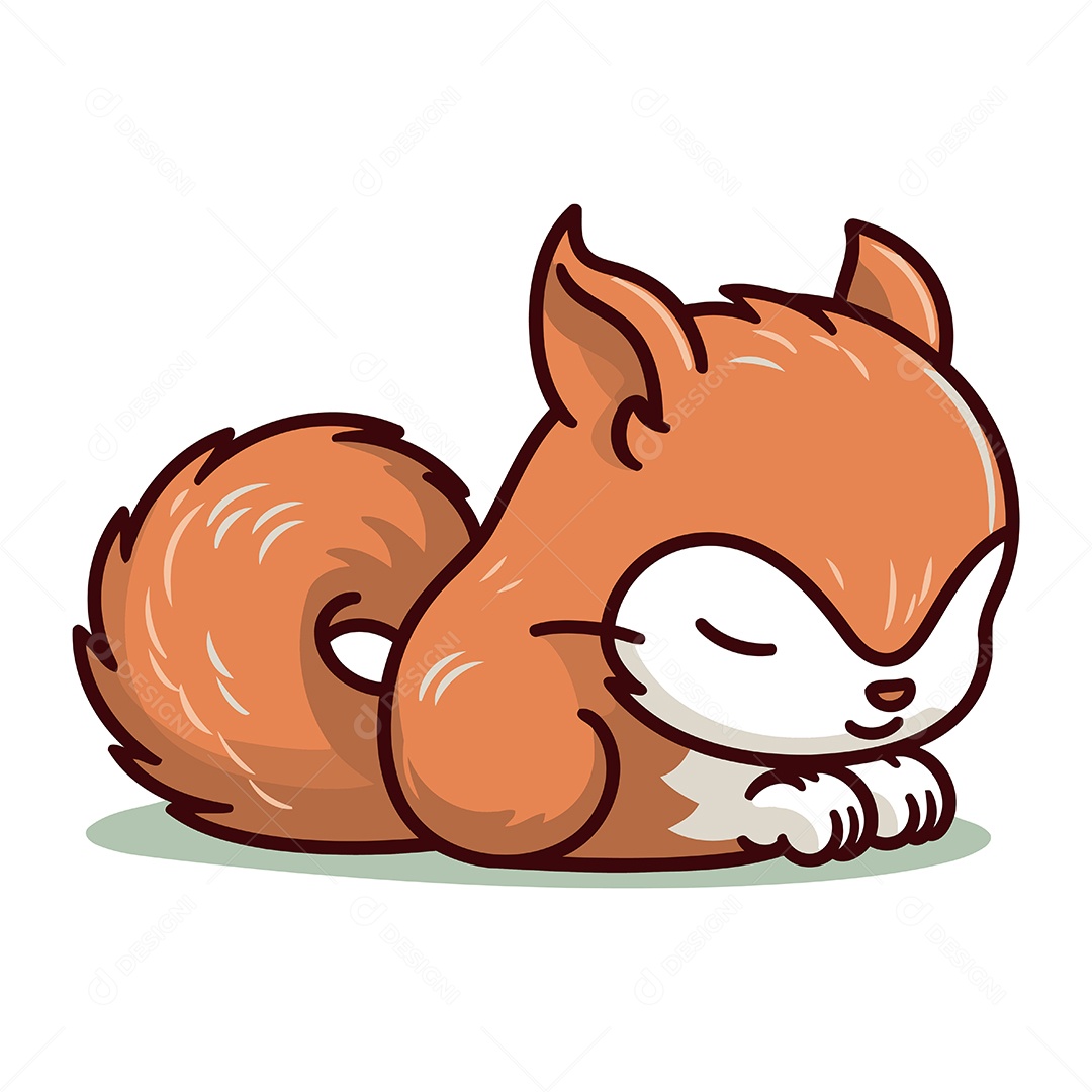 Esquilo Dormindo Ilustração Vetor EPS