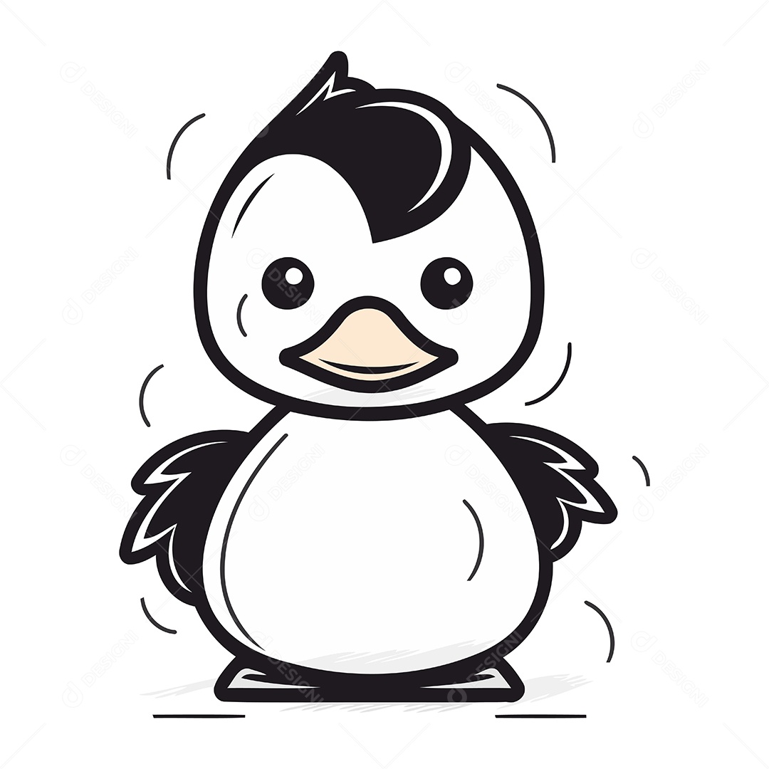 Ilustração de Pinguim de Desenho Animado Fofo Vetor EPS