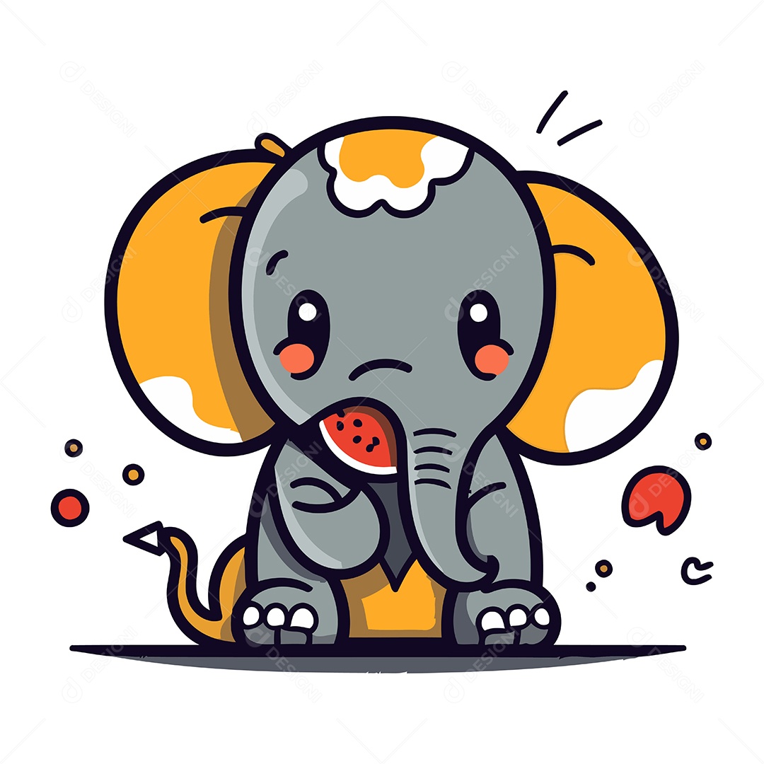 Elefante Bonito Ilustração Vetor EPS