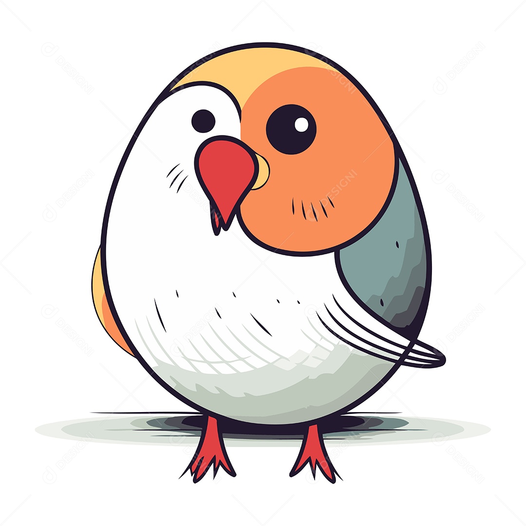 Ilustração de Passarinho Fofo Vetor EPS
