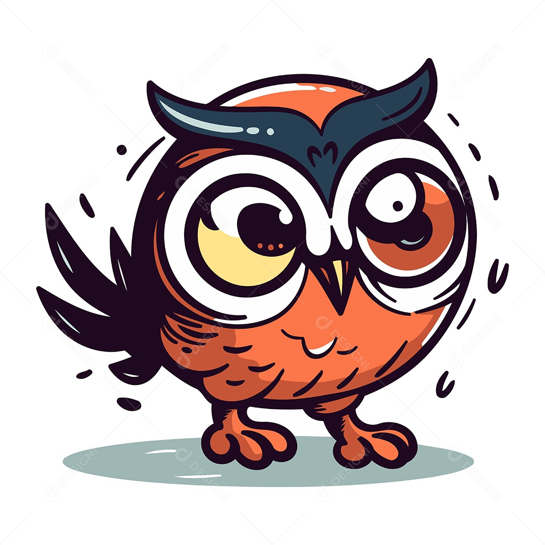 Coruja Desenho Animado Ilustração Vetor EPS