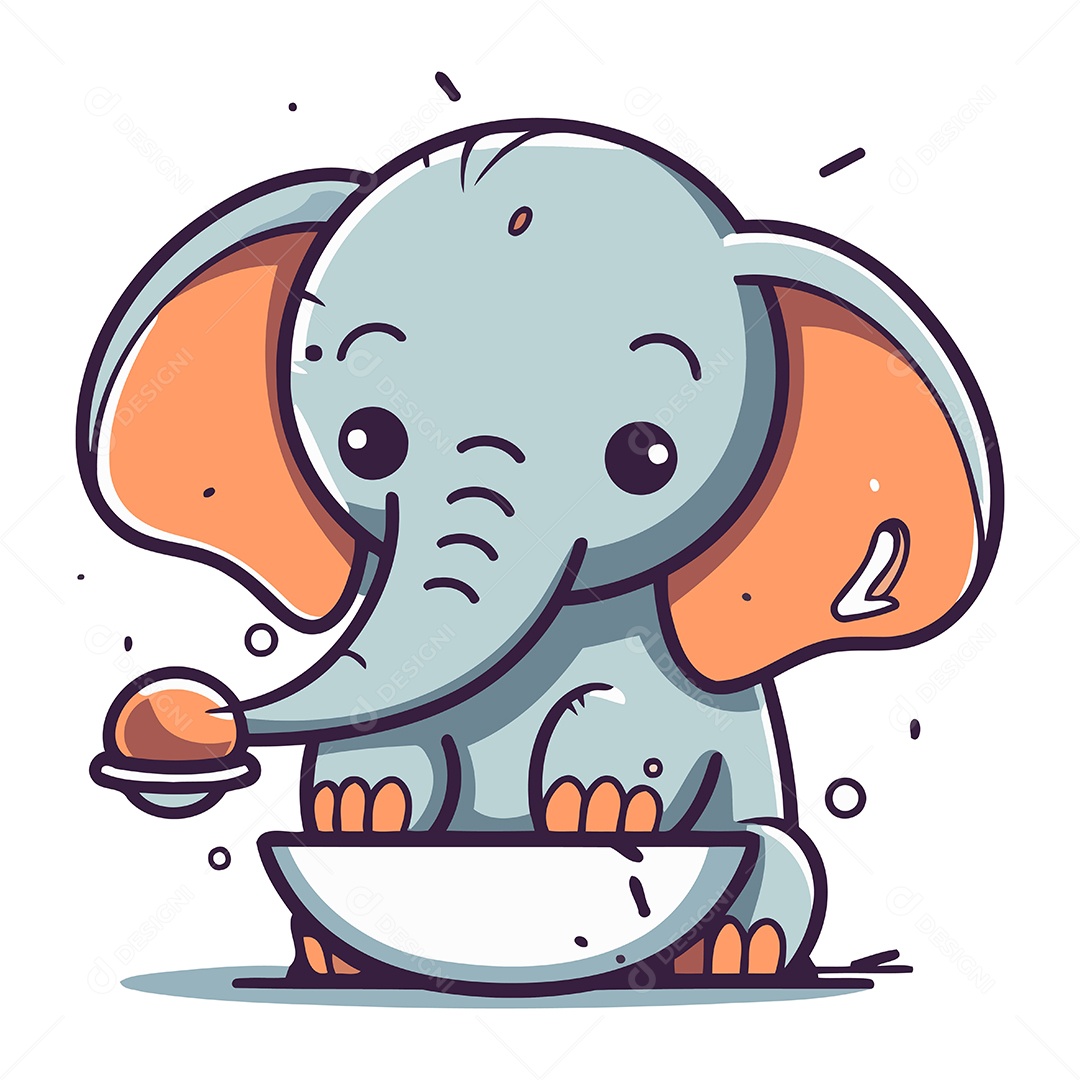 Elefante Desenho Animado Ilustração Vetor EPS