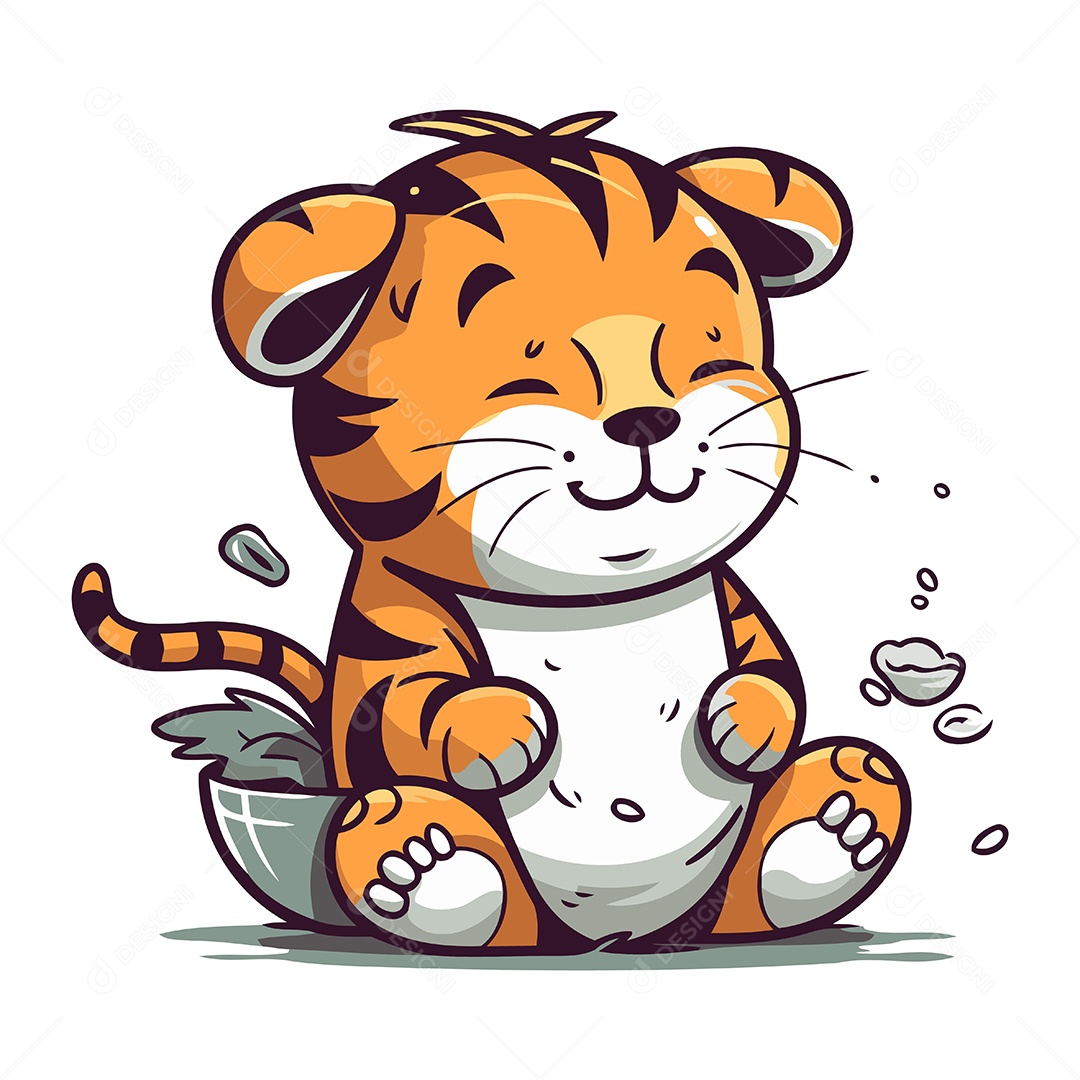 Tigre Desenho Animado Ilustração Vetor EPS