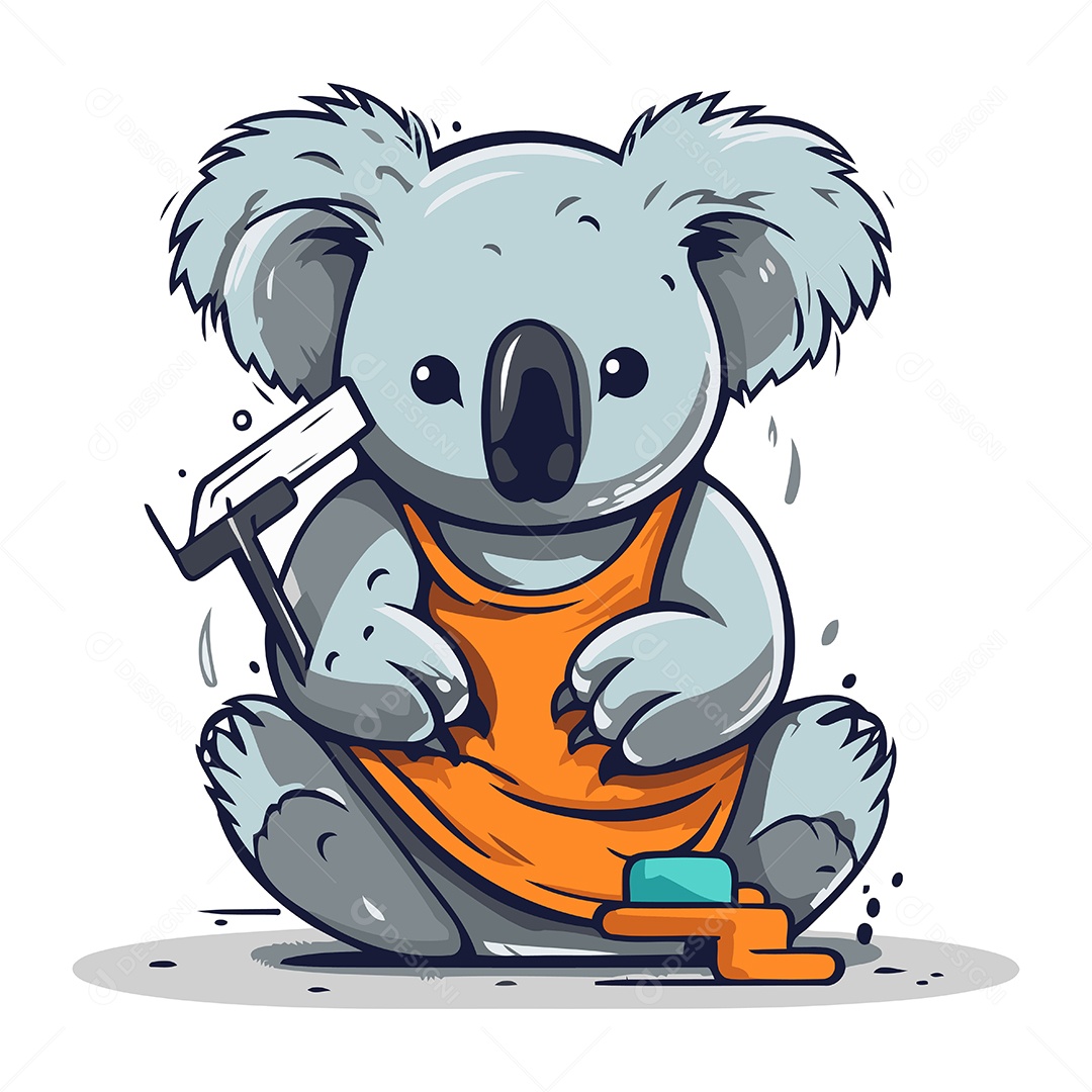 Coala Desenho Animado Ilustração Vetor EPS