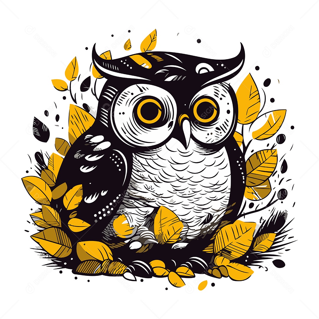 Coruja Desenho Animado Ilustração Vetor EPS