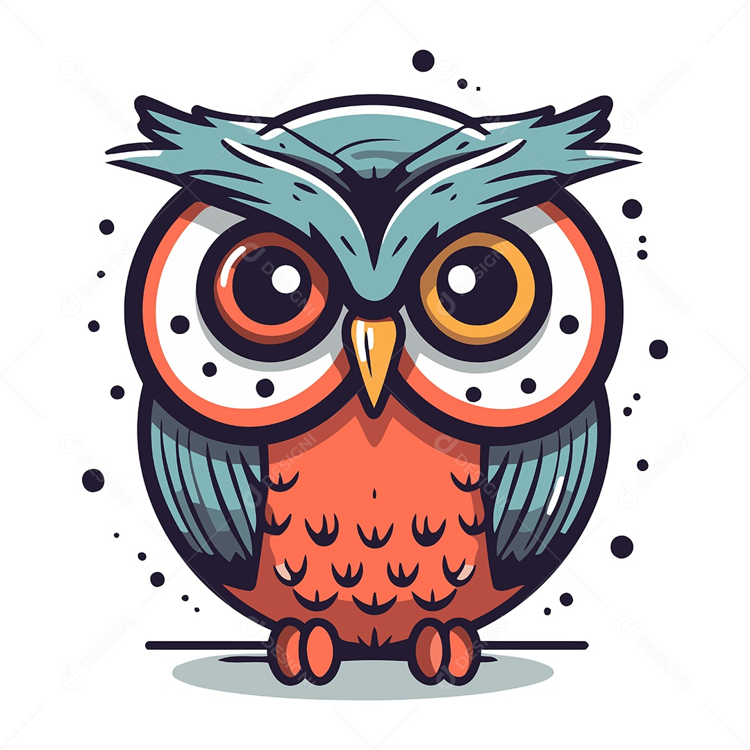 Coruja Desenho Animado Ilustração Vetor EPS